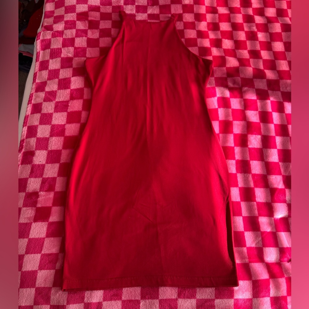 Red Sleeveless Bodycon Birdcage Dress